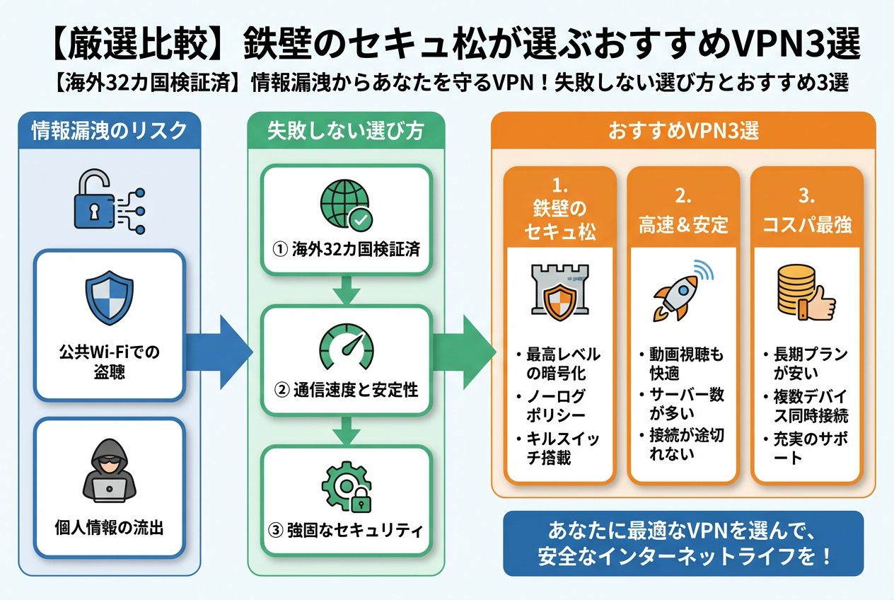 セキュリティ 【厳選比較】セキュアが選ぶおすすめVPN3選