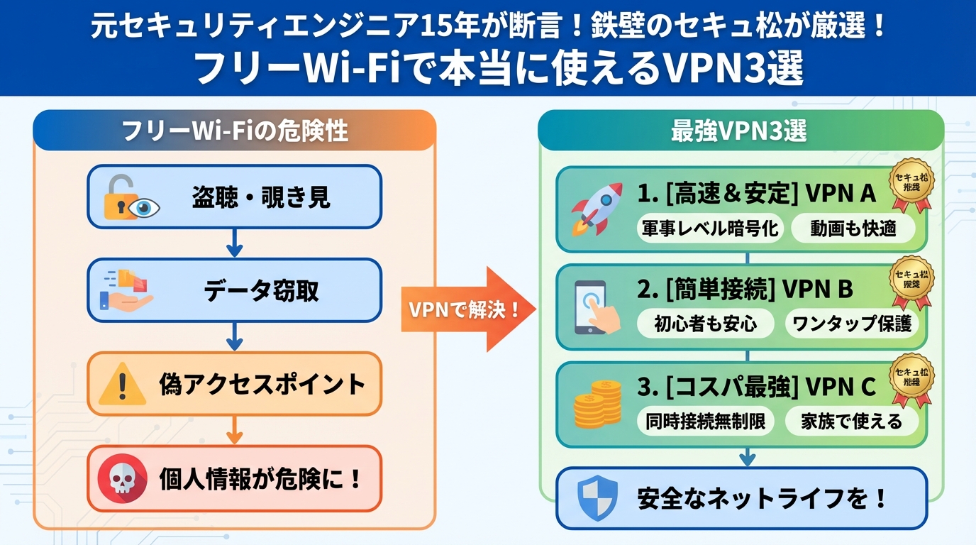 フリーWi-Fi セキュアが厳選!フリーWi-Fiで本当に使えるVPN3選