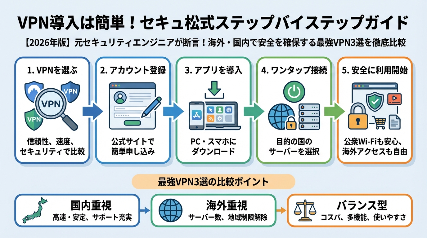 VPN比較 VPN導入は簡単!セキュア式ステップバイステップガイド