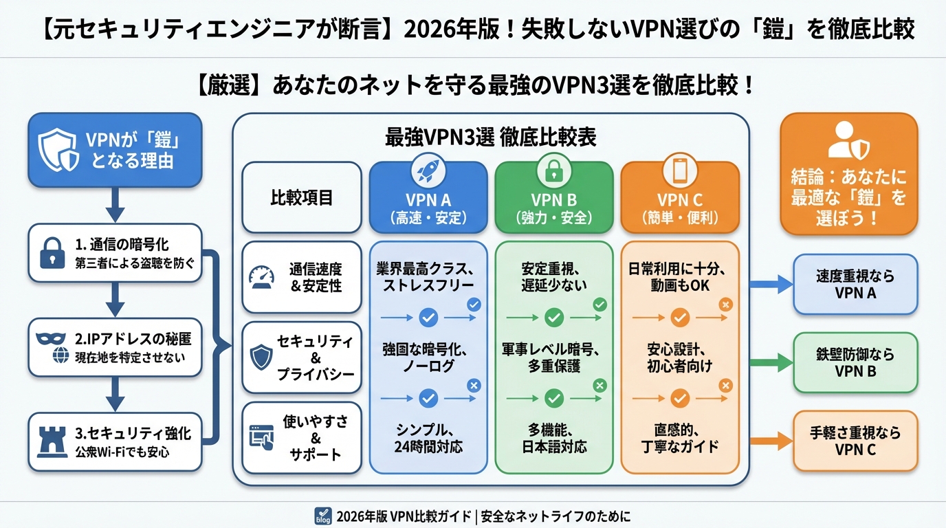 VPN比較 【厳選】あなたのネットを守る最強のVPN3選を徹底比較!