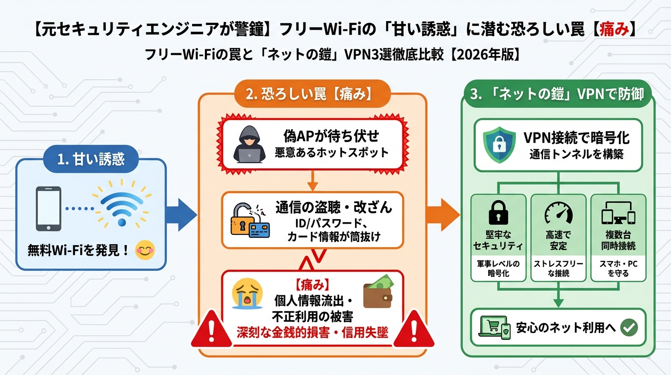 プライバシー フリーWi-Fiの「甘い誘惑」に潜む恐ろしい罠【痛み】