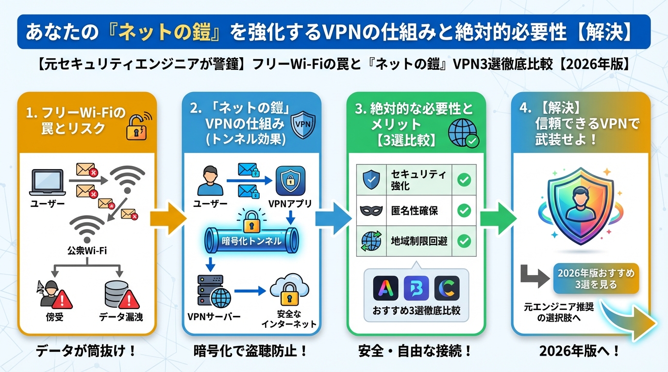 プライバシー あなたの「ネットの鎧」を強化するVPNの仕組みと絶対的必要性【解決】