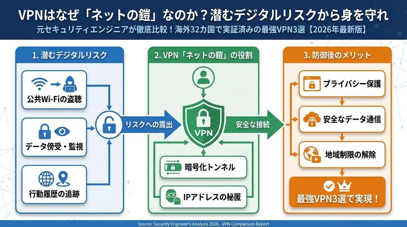 セキュリティ VPNはなぜ「ネットの鎧」なのか?潜むデジタルリスクから身を守れ