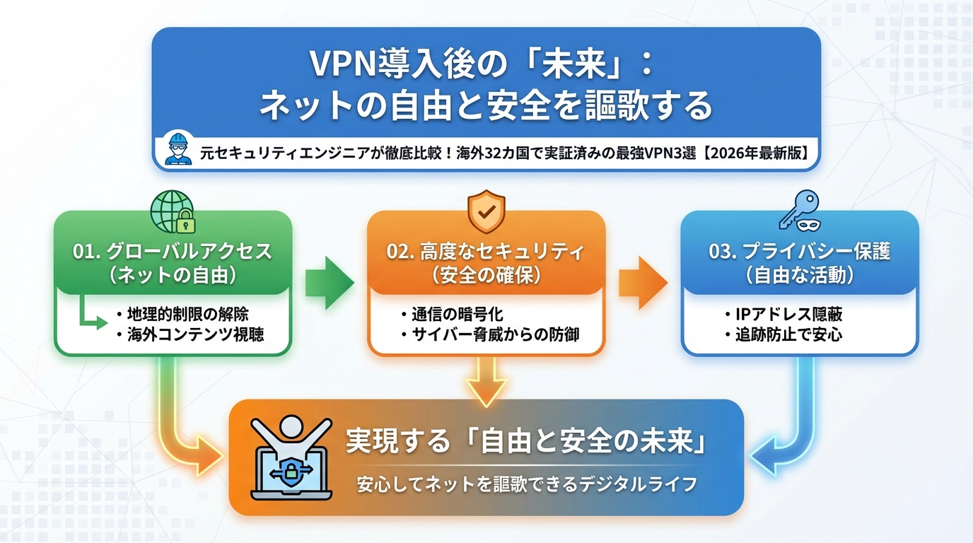 セキュリティ VPN導入後の「未来」:ネットの自由と安全を謳歌する