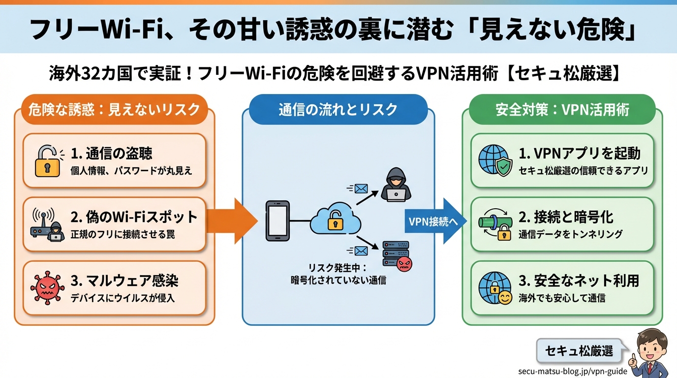 フリーWi-Fi フリーWi-Fi、その甘い誘惑の裏に潜む「見えない危険」