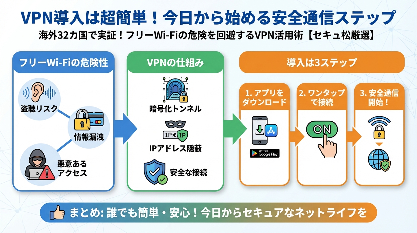 フリーWi-Fi VPN導入は超簡単!今日から始める安全通信ステップ