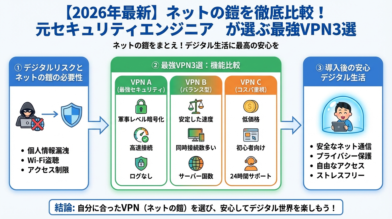 VPN比較 ネットの鎧をまとえ!デジタル生活に最高の安心を