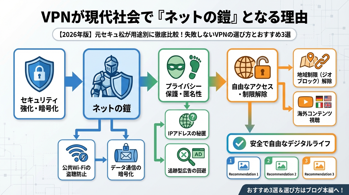 VPN比較 VPNが現代社会で『ネットの鎧』となる理由
