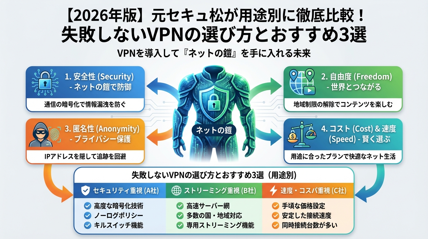 VPN比較 VPNを導入して『ネットの鎧』を手に入れる未来