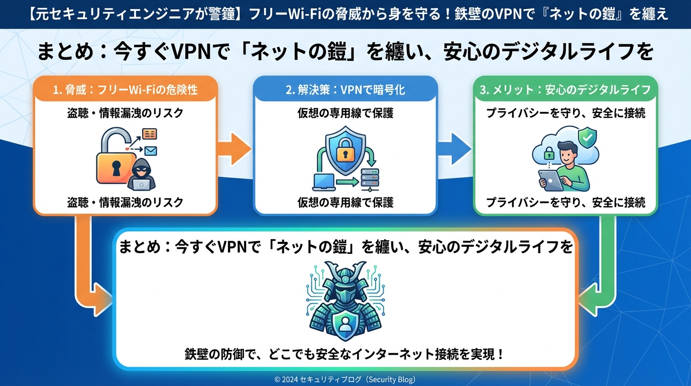 フリーWi-Fi まとめ:今すぐVPNで「ネットの鎧」を纏い、安心のデジタルライフを