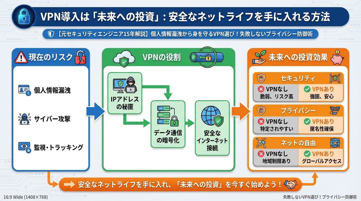プライバシー VPN導入は「未来への投資」:安全なネットライフを手に入れる方法
