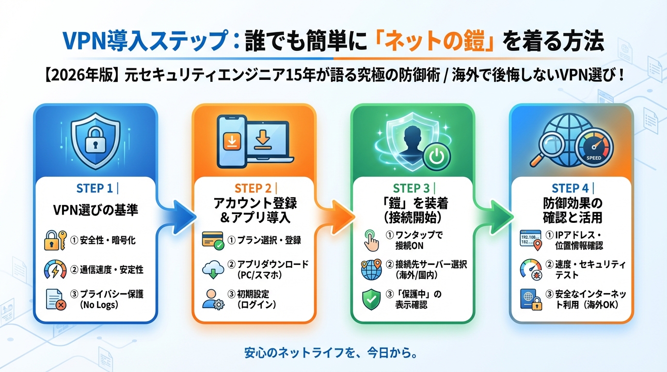 セキュリティ VPN導入ステップ:誰でも簡単に「ネットの鎧」を着る方法