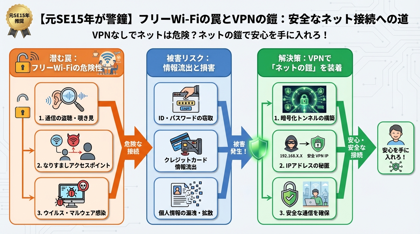 セキュリティ フリーWi-Fi、実は超危険!カフェや空港の無料Wi-Fiに潜む罠
