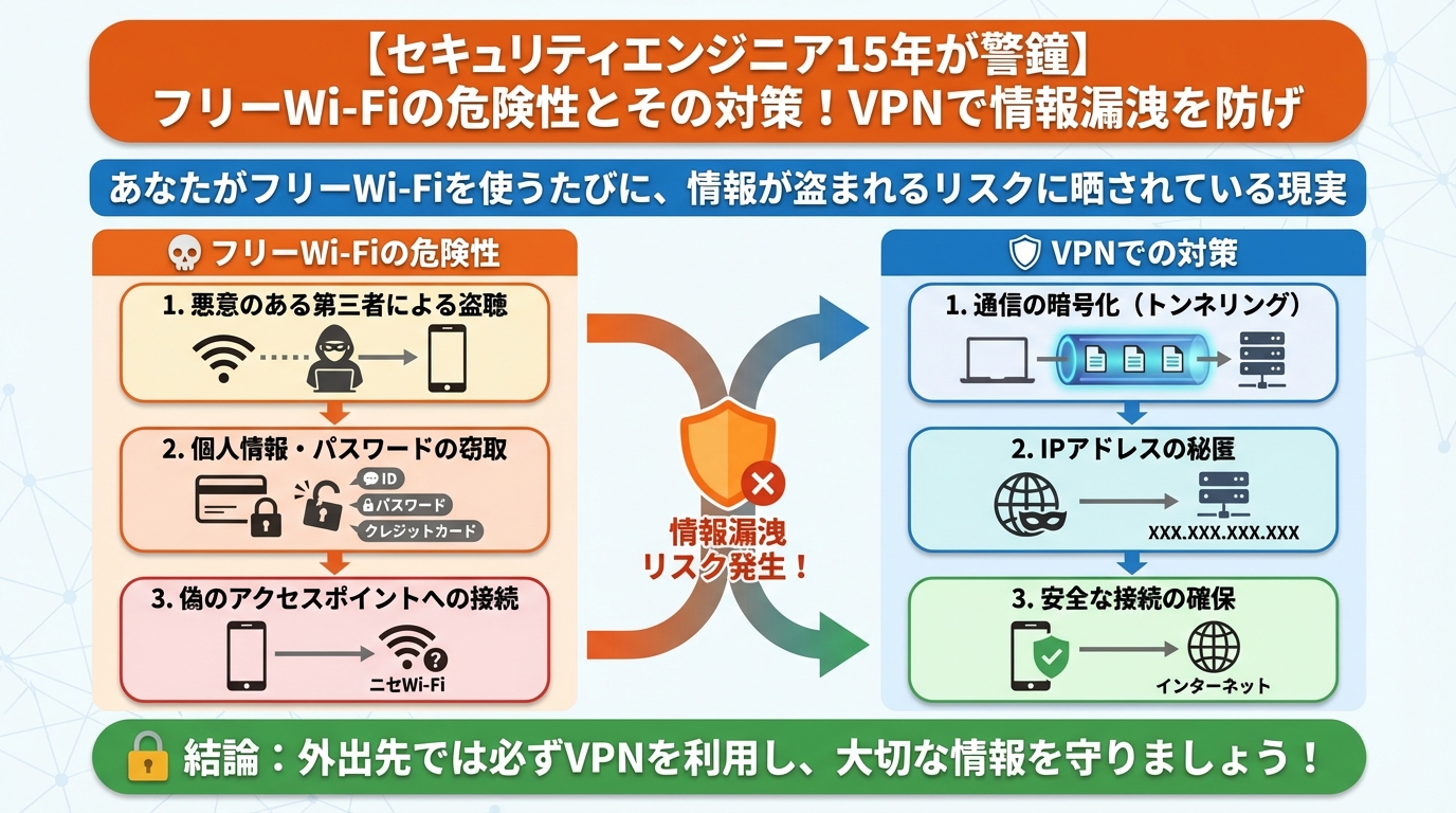 フリーWi-Fi あなたがフリーWi-Fiを使うたびに、情報が盗まれるリスクに晒されている現実