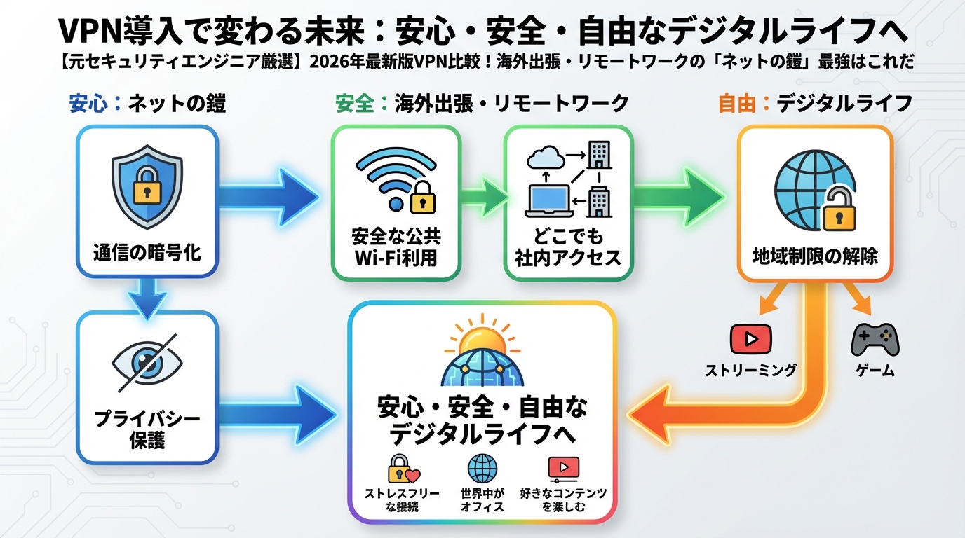 VPN比較 VPN導入で変わる未来:安心・安全・自由なデジタルライフへ