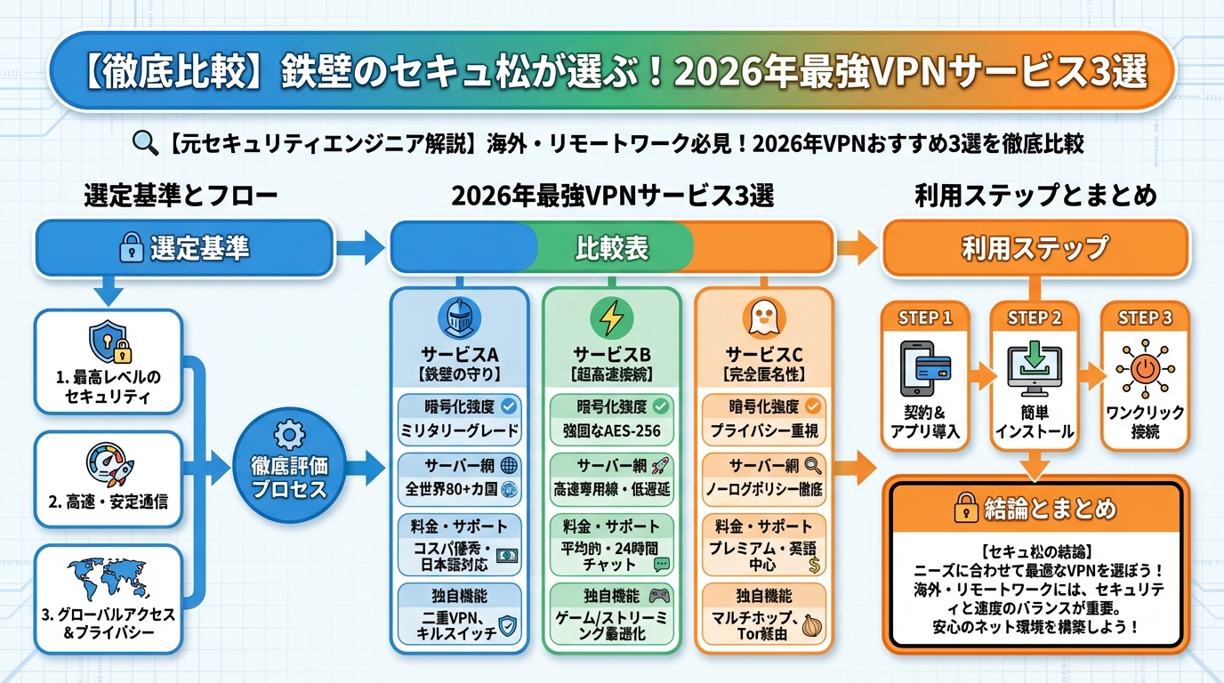 VPN比較 【徹底比較】セキュアが選ぶ!2026年最強VPNサービス3選