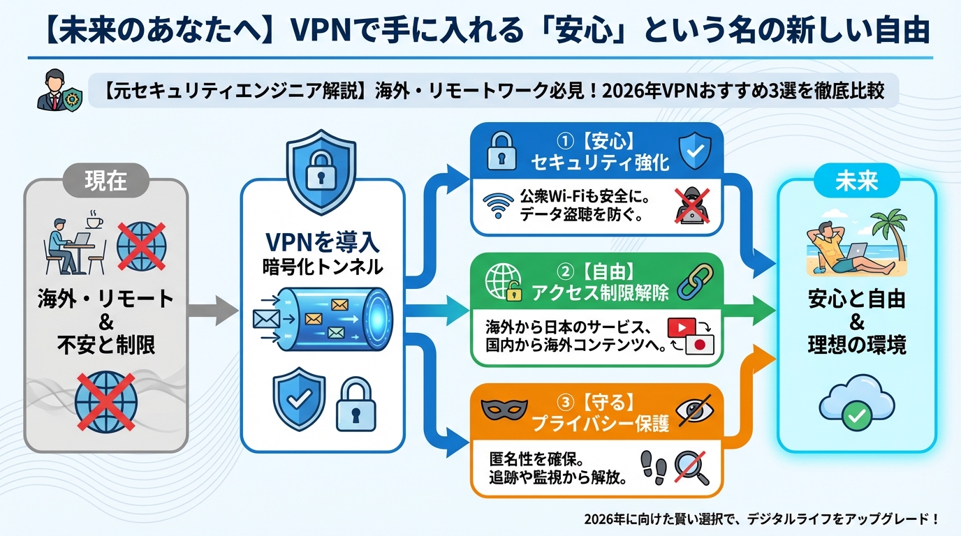 VPN比較 【未来のあなたへ】VPNで手に入れる「安心」という名の新しい自由