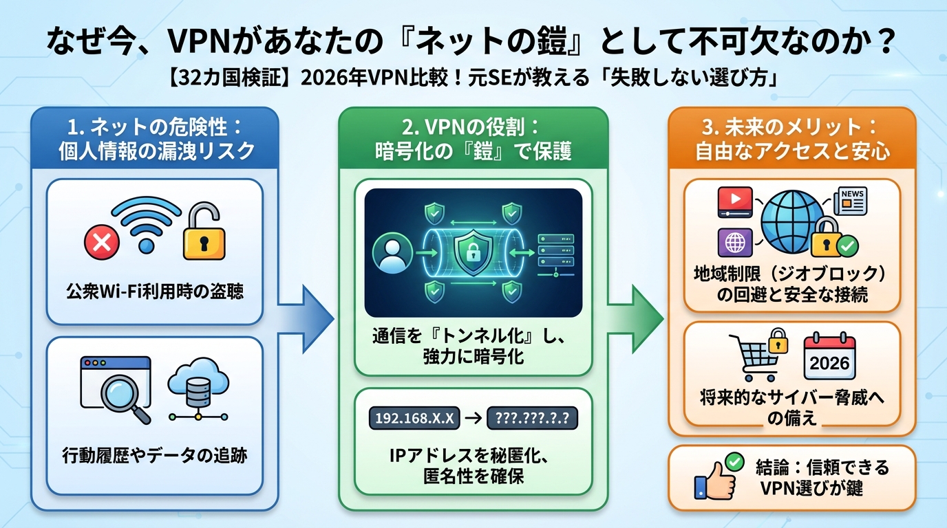 VPN比較 なぜ今、VPNがあなたの「ネットの鎧」として不可欠なのか？