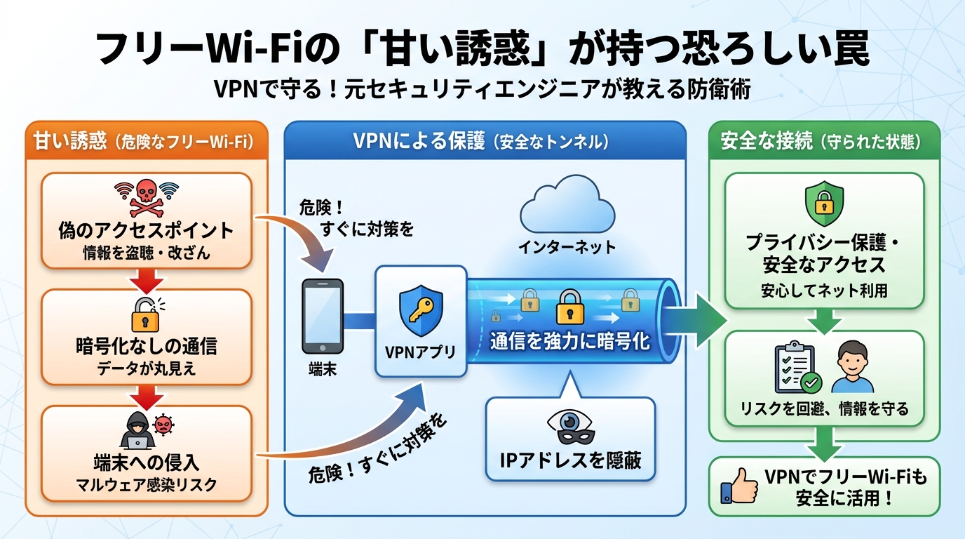 フリーWi-Fi フリーWi-Fiの「甘い誘惑」が持つ恐ろしい罠