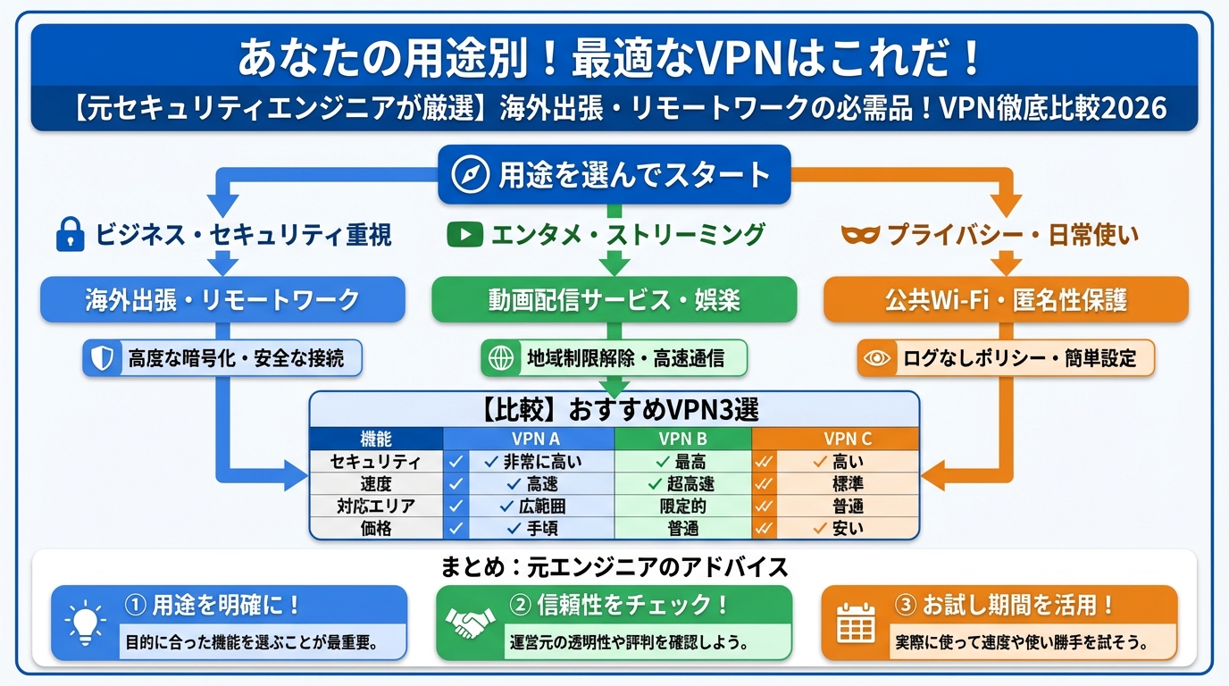 VPN比較 あなたの用途別！最適なVPNはこれだ！