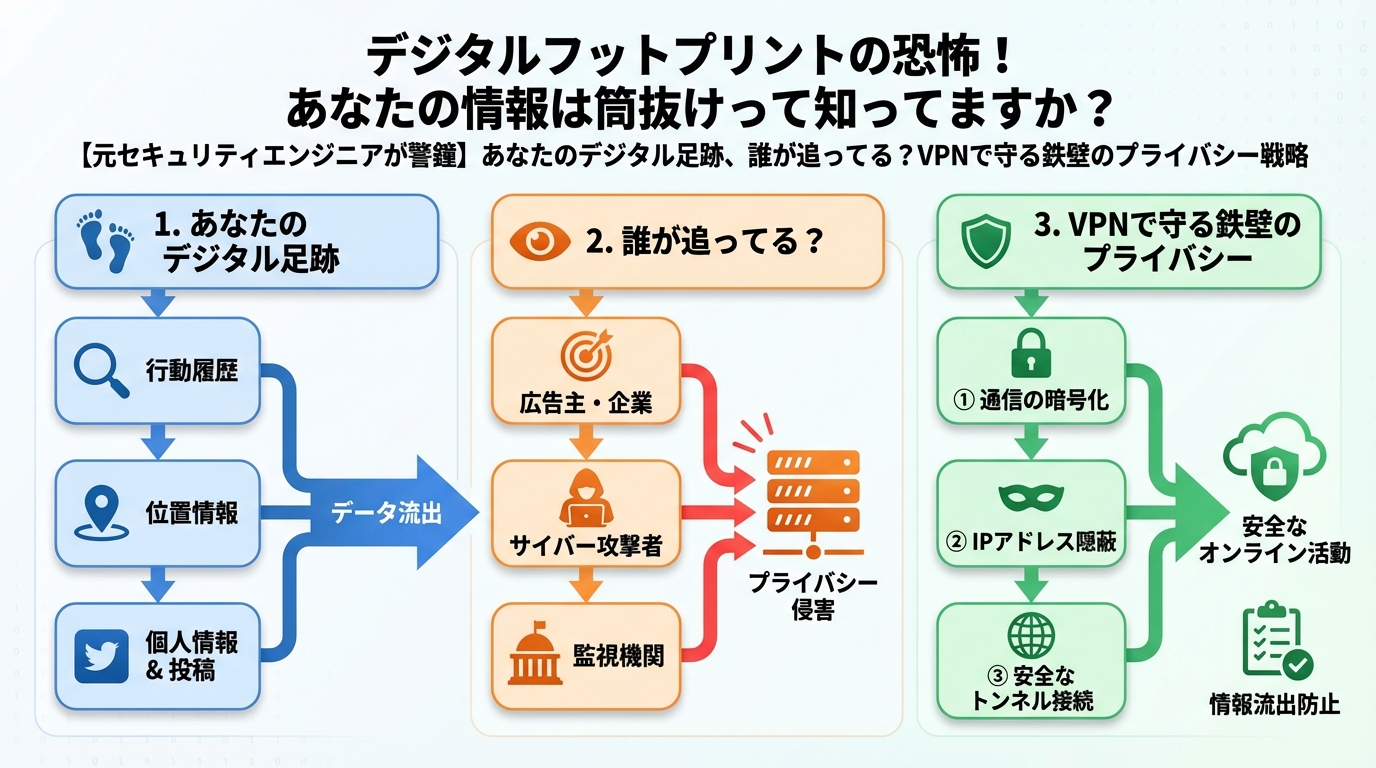 プライバシー デジタルフットプリントの恐怖!あなたの情報は筒抜けって知ってますか?