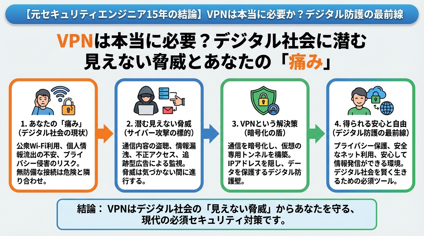 セキュリティ VPNは本当に必要?デジタル社会に潜む見えない脅威とあなたの「痛み」