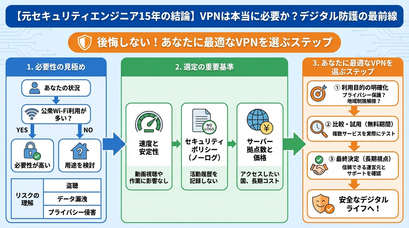 セキュリティ 後悔しない!あなたに最適なVPNを選ぶステップ