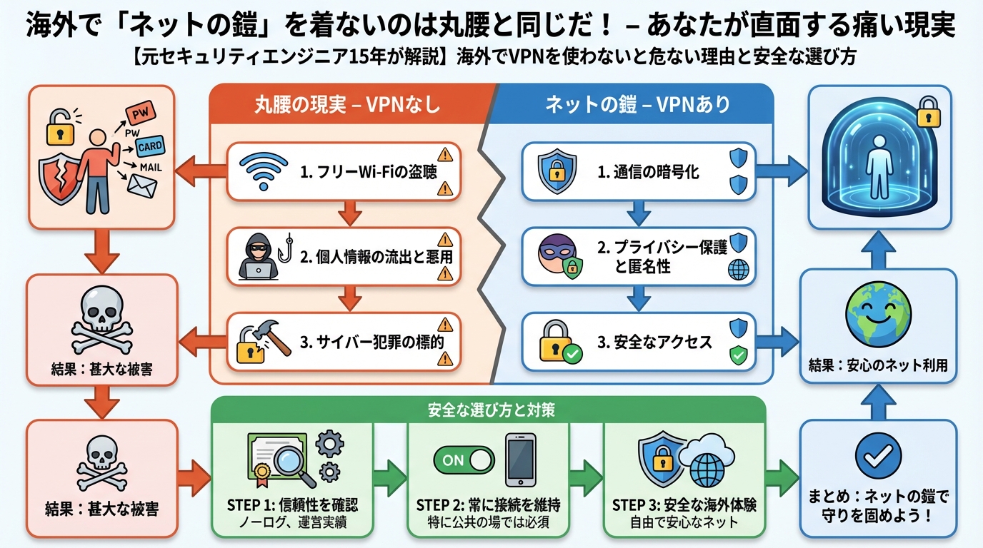 プライバシー 海外で「ネットの鎧」を着ないのは丸腰と同じだ! – あなたが直面する痛い現実