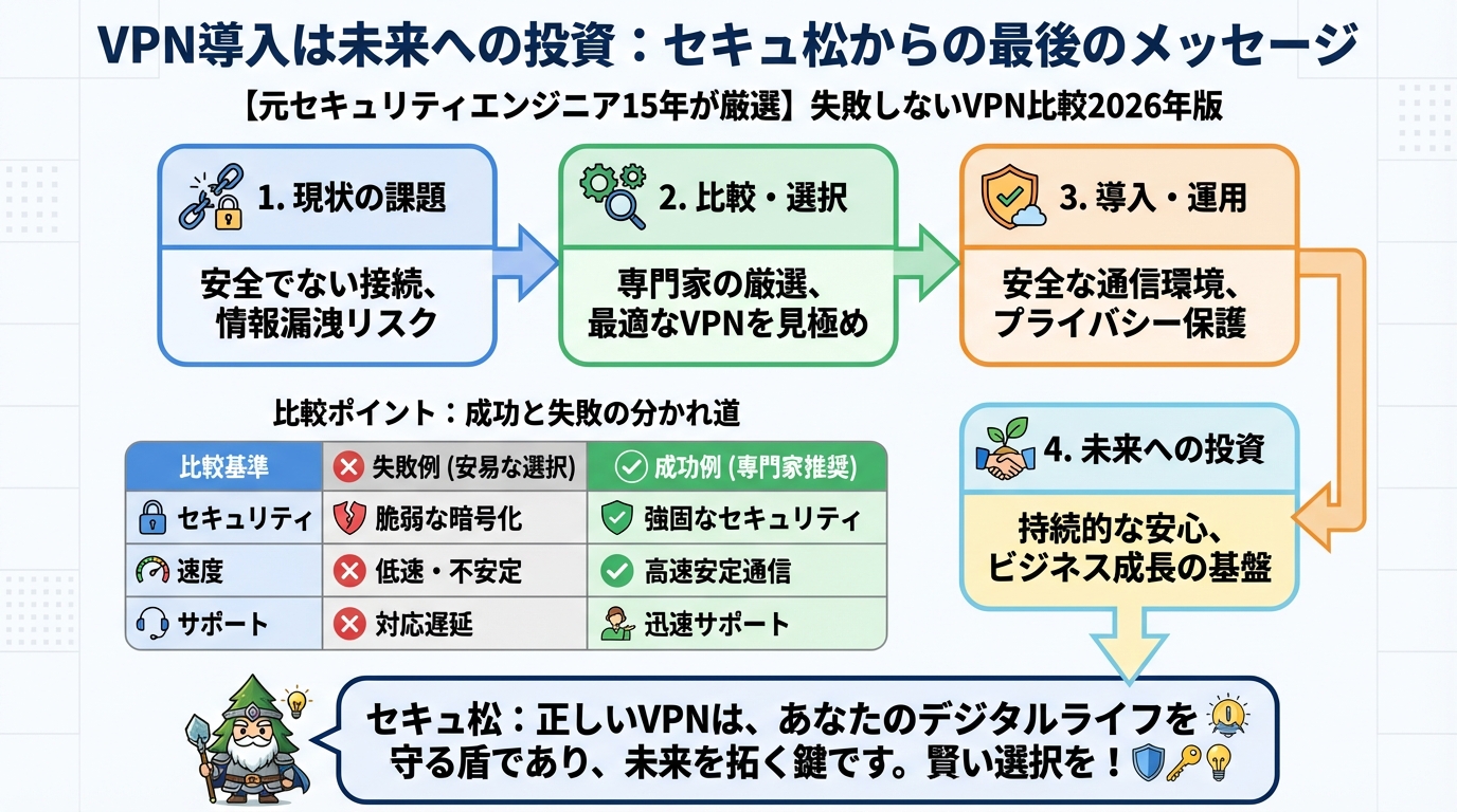 VPN比較 VPN導入は未来への投資:セキュアからの最後のメッセージ