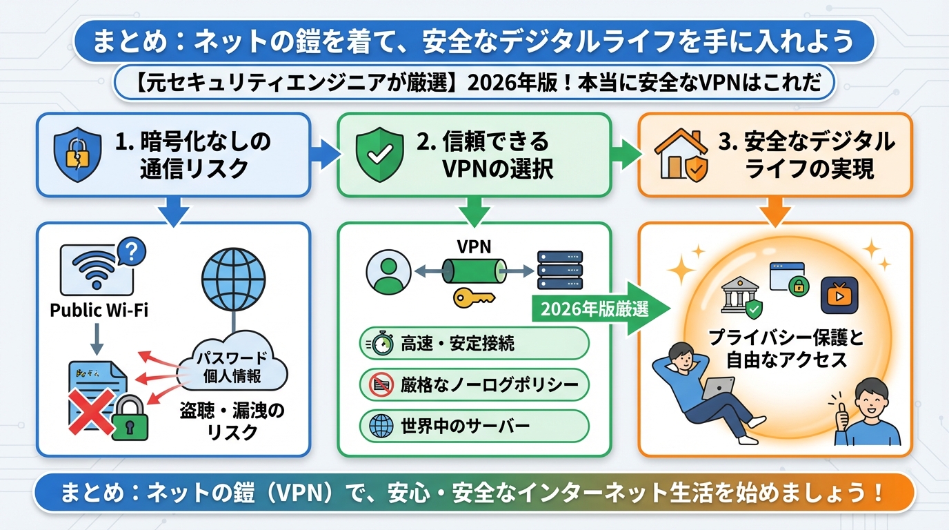 VPN比較 まとめ:ネットの鎧を着て、安全なデジタルライフを手に入れよう