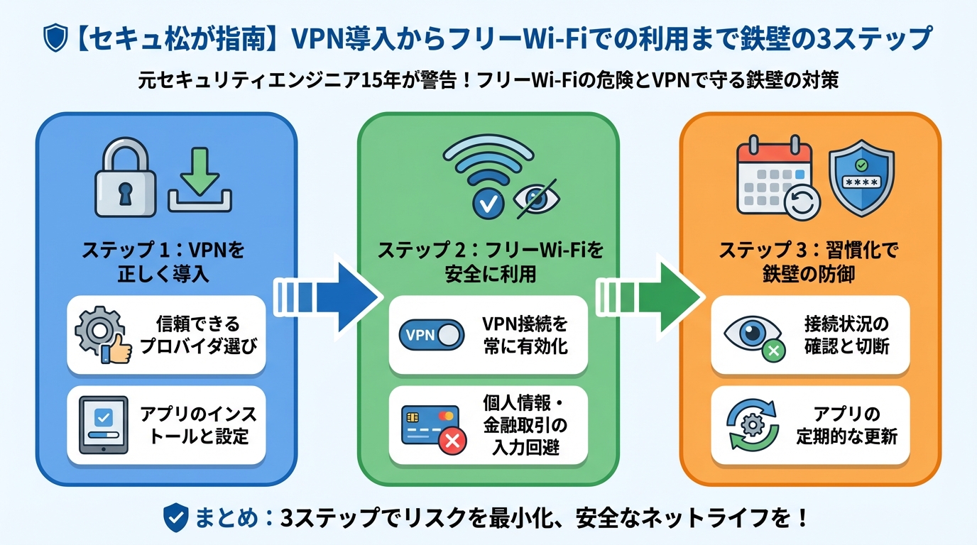 フリーWi-Fi 【セキュアが指南】VPN導入からフリーWi-Fiでの利用まで鉄壁の3ステップ