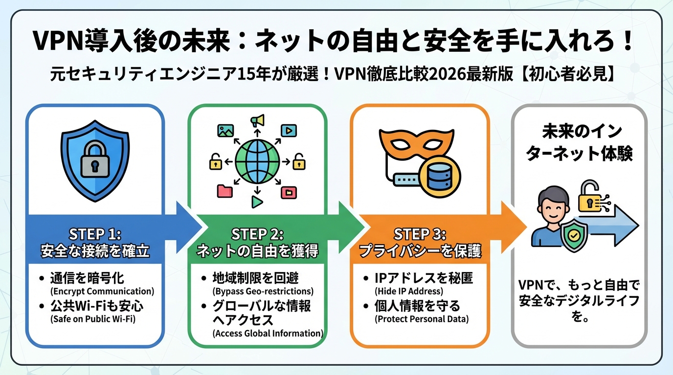 VPN比較 VPN導入後の未来：ネットの自由と安全を手に入れろ！