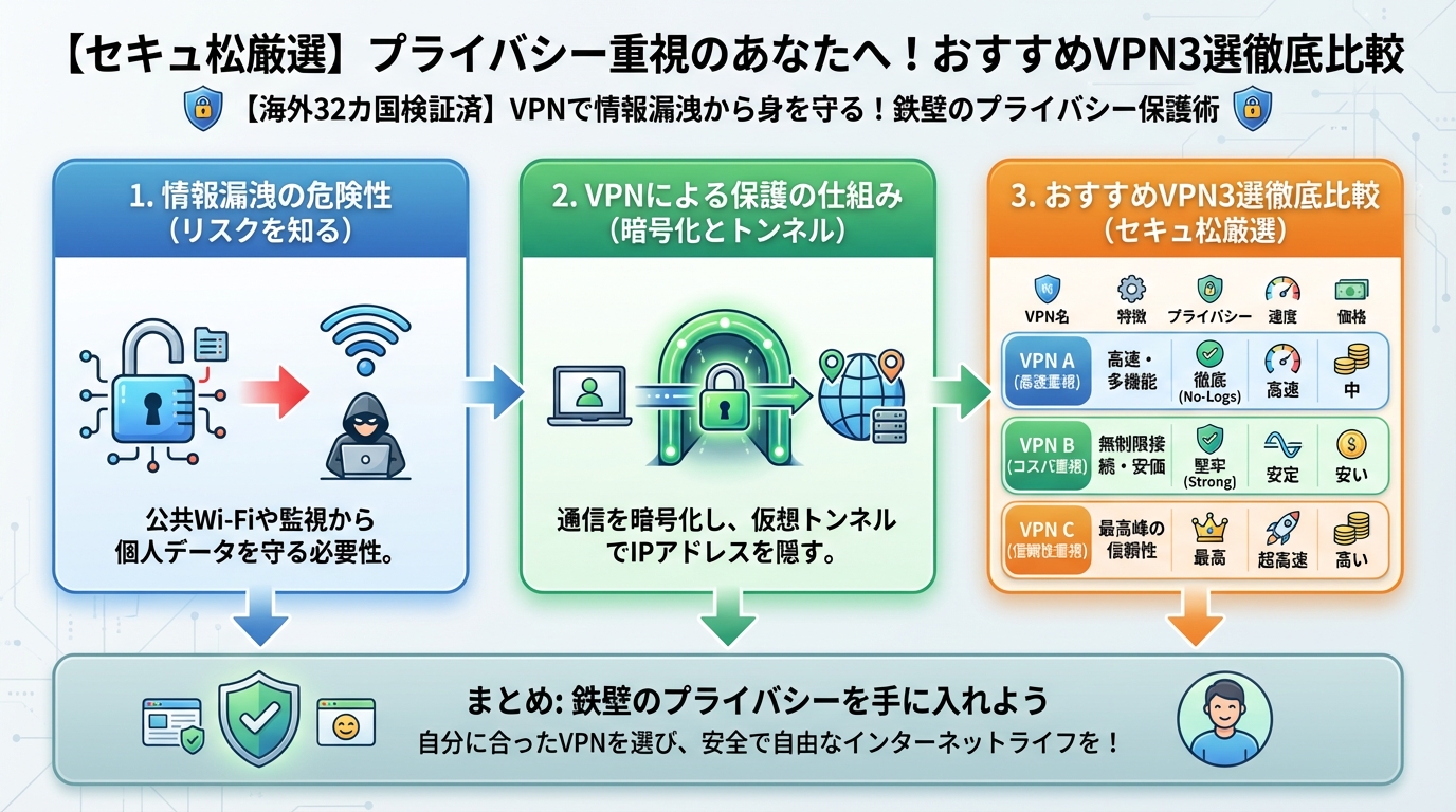 プライバシー 【セキュア厳選】プライバシー重視のあなたへ!おすすめVPN3選徹底比較
