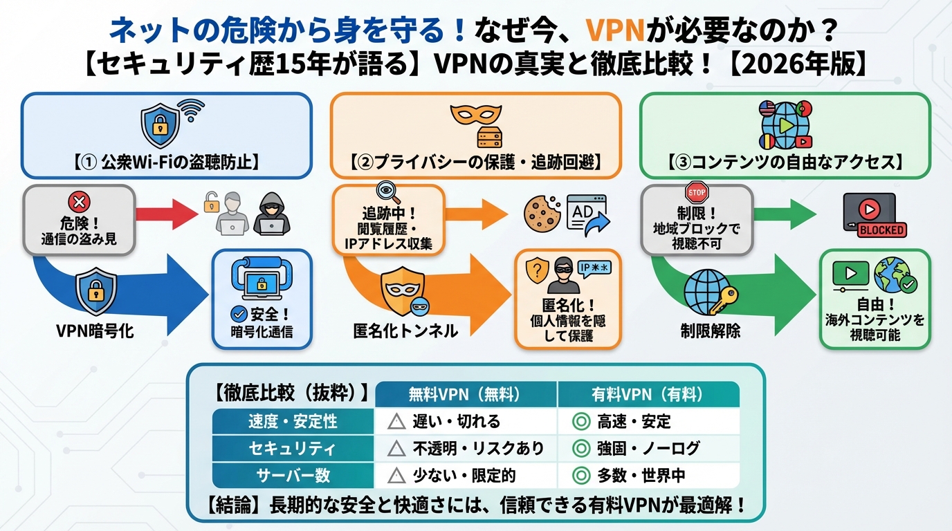 セキュリティ ネットの危険から身を守る!なぜ今、VPNが必要なのか?