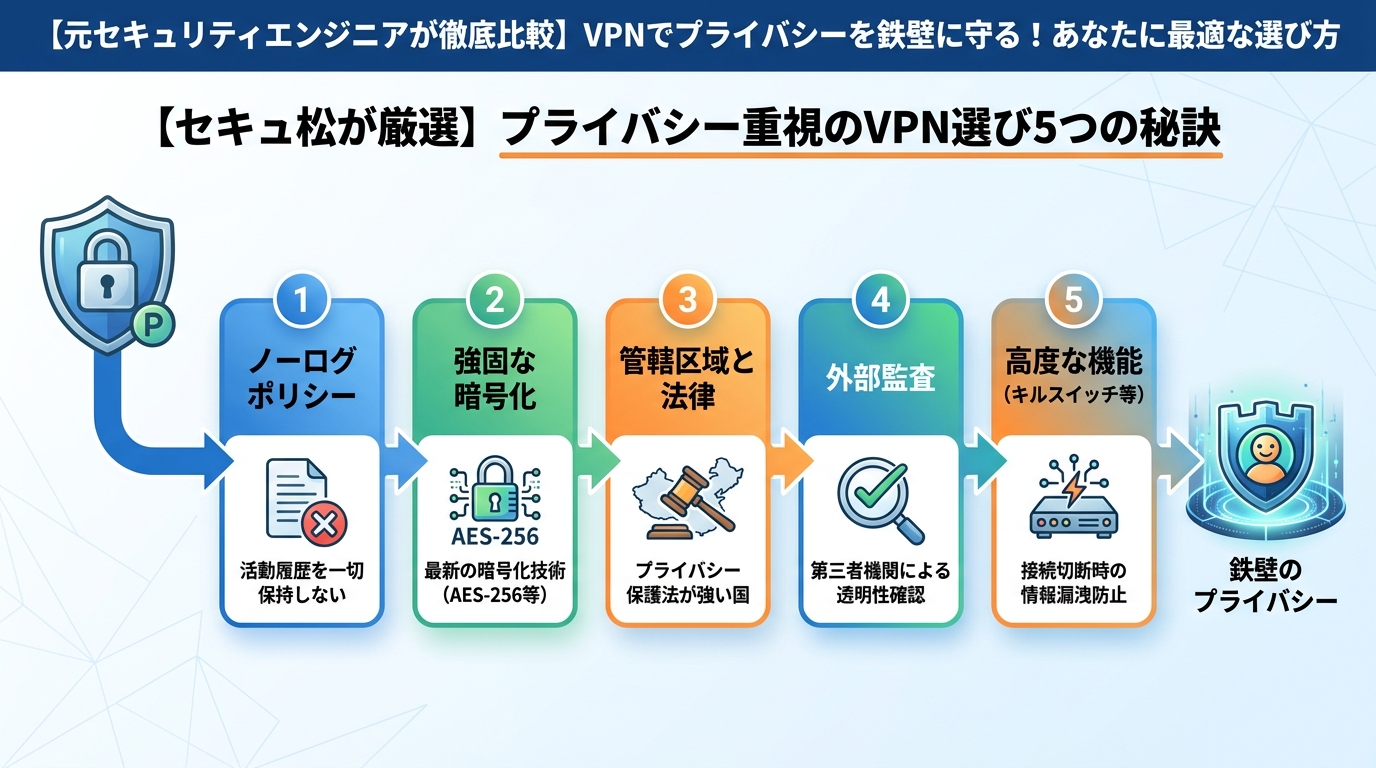 プライバシー 【セキュアが厳選】プライバシー重視のVPN選び5つの秘訣