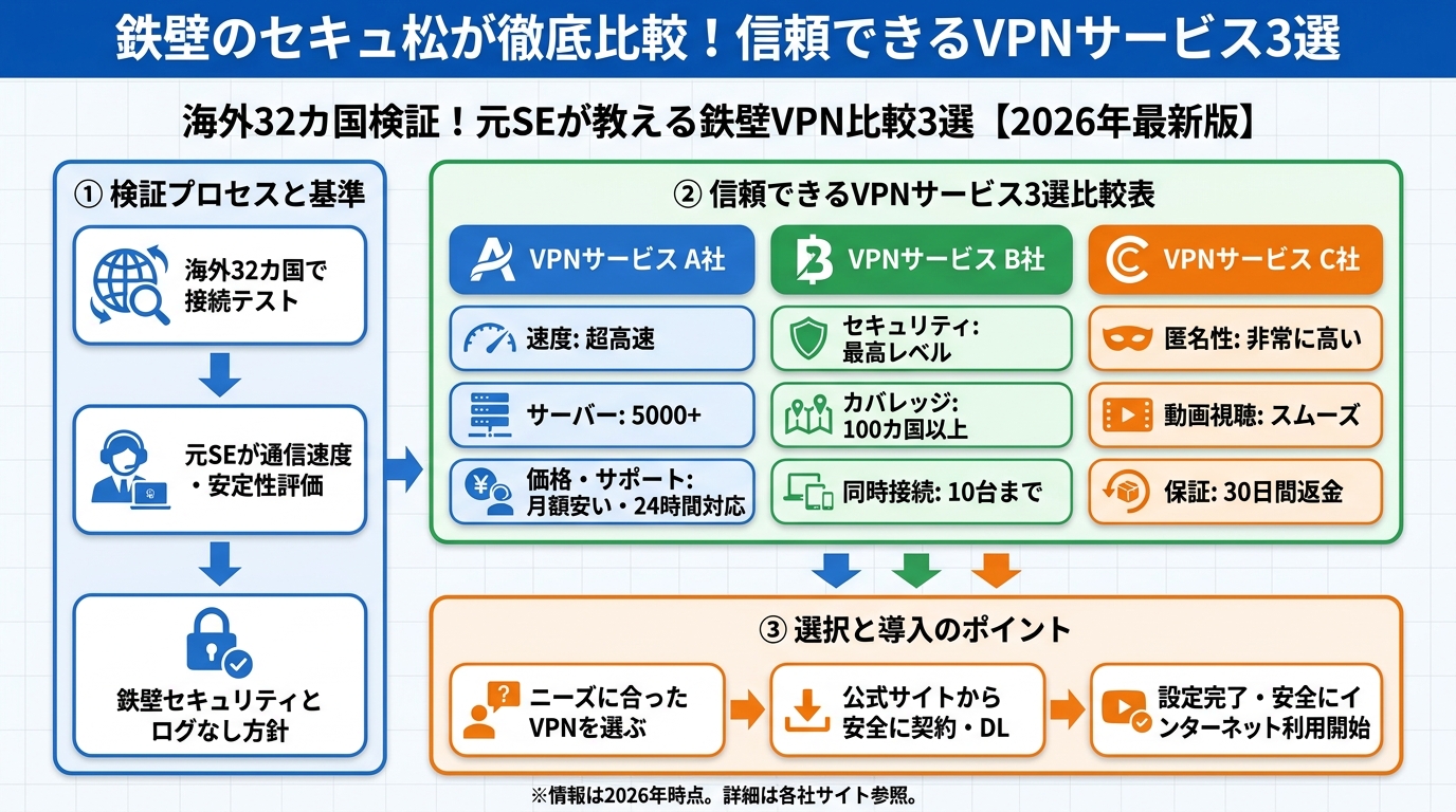 VPN比較 セキュアが徹底比較!信頼できるVPNサービス3選
