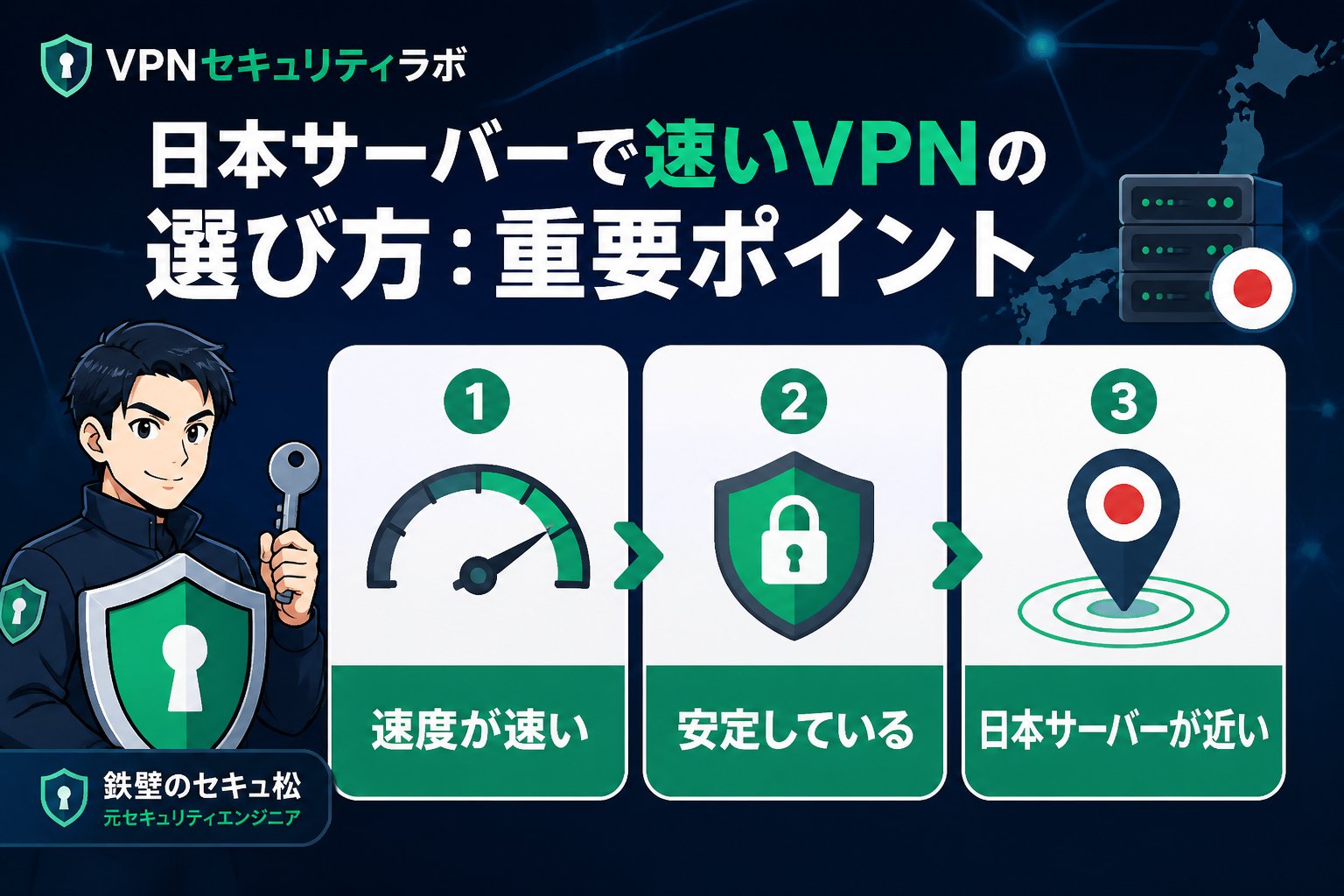 VPN比較 日本サーバーで速いVPNの選び方:重要ポイント