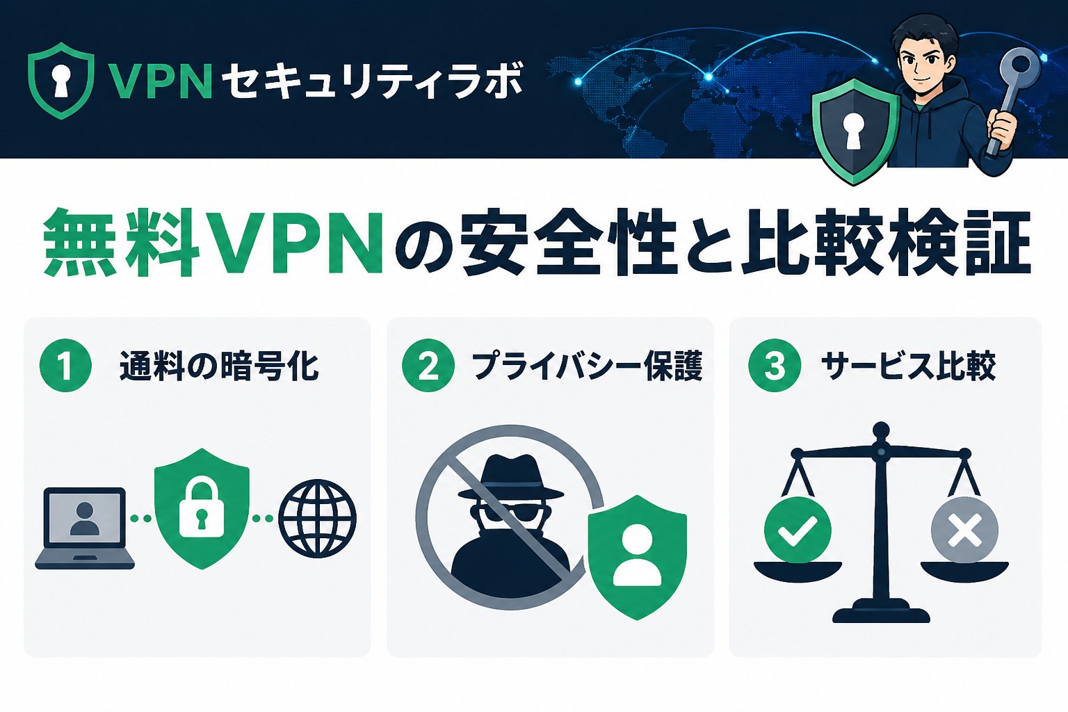 VPN比較 無料VPNの安全性と比較検証