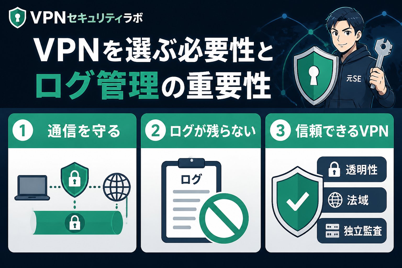 プライバシー VPNを選ぶ必要性とログ管理の重要性