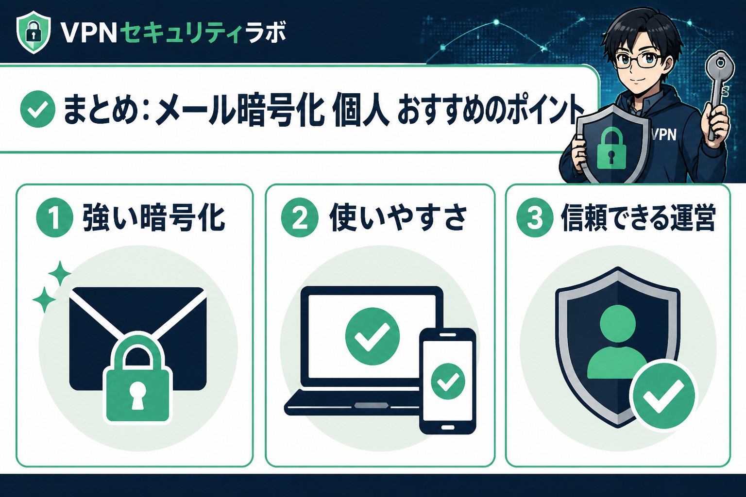 プライバシー まとめ:メール暗号化 個人 おすすめのポイント