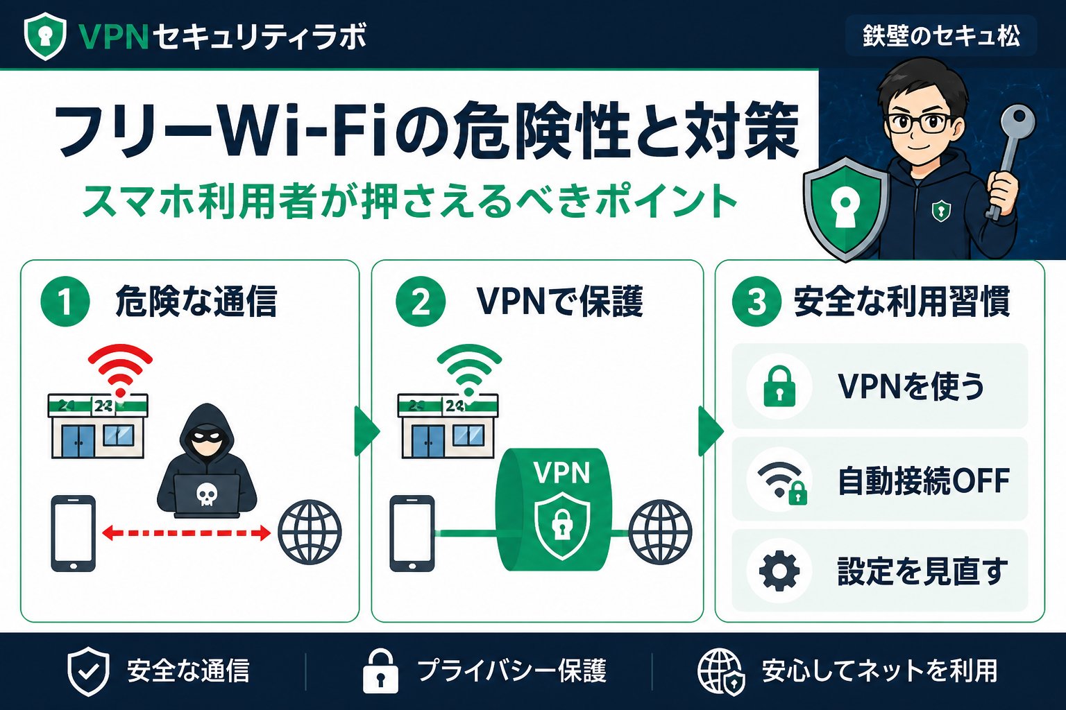 フリーWi-Fi フリーWi-Fiの危険性と対策:スマホ利用者が押さえるべきポイント