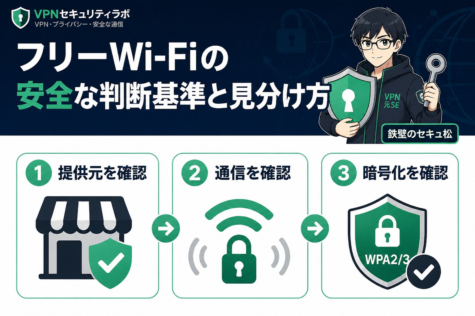 フリーWi-Fi フリーWi-Fiの安全な判断基準と見分け方