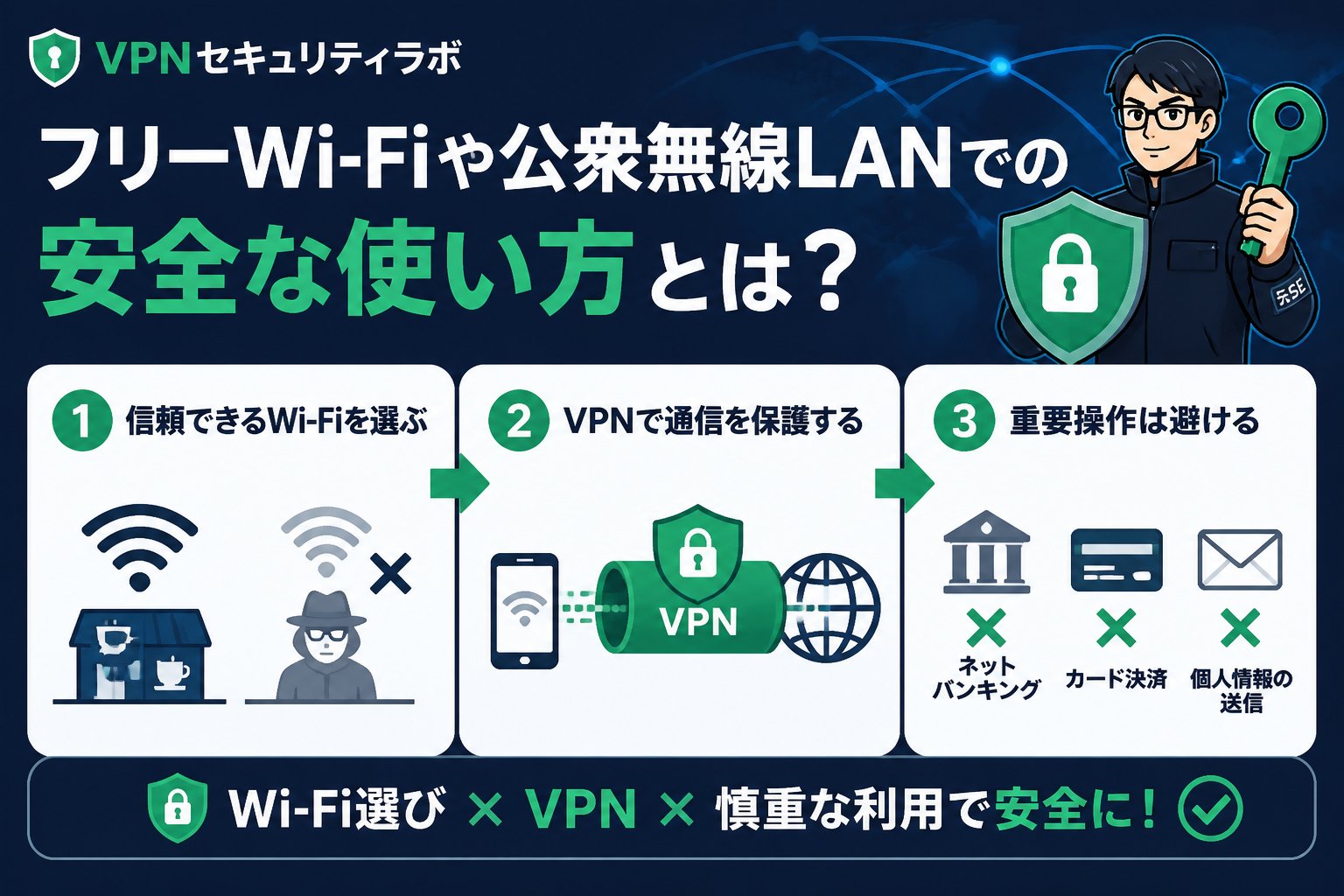 フリーWi-Fi フリーWi-Fiや公衆無線LANでの安全な使い方とは?