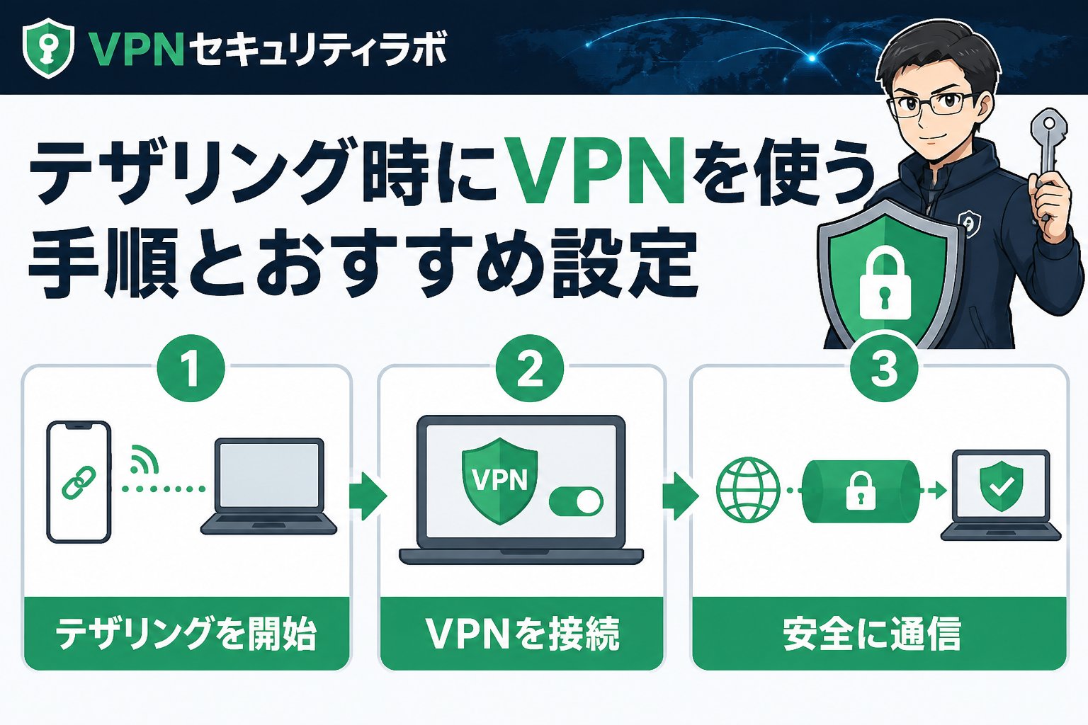 フリーWi-Fi テザリング時にVPNを使う手順とおすすめ設定