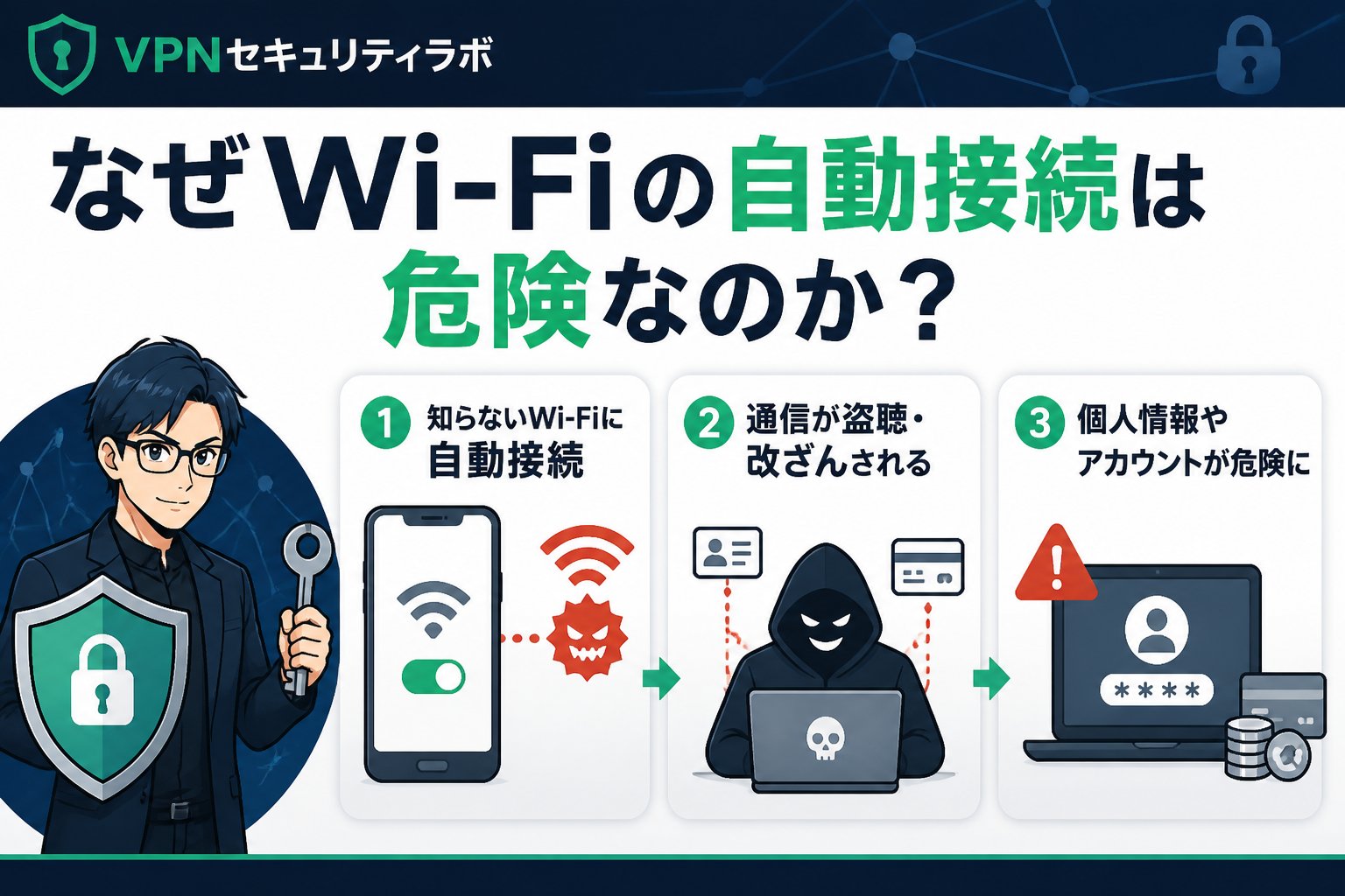 フリーWi-Fi なぜWi-Fiの自動接続は危険なのか?