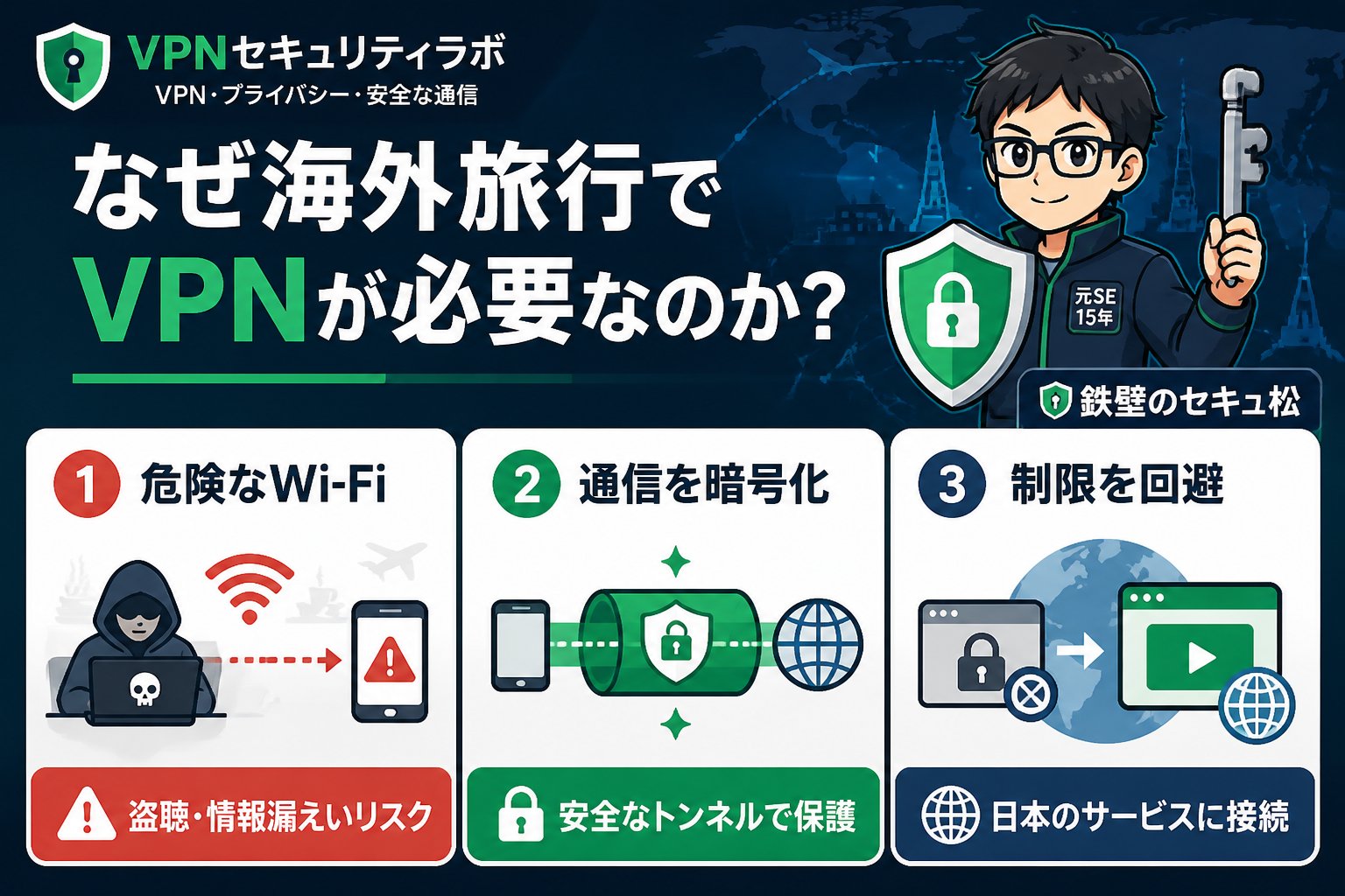 VPN比較 なぜ海外旅行でVPNが必要なのか?リスクと対策
