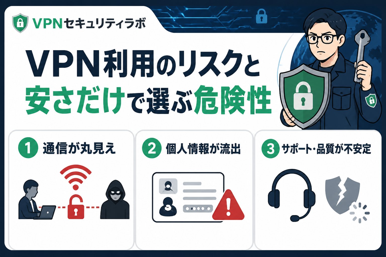 VPN比較 VPN利用のリスクと安さだけで選ぶ危険性