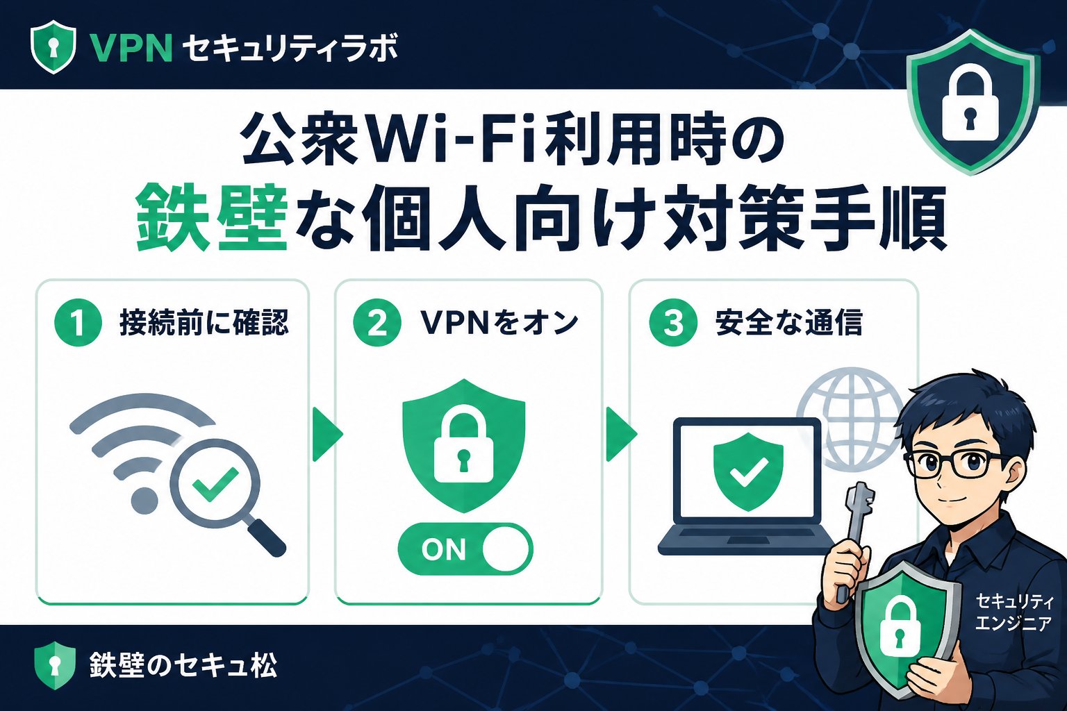 セキュリティ 公衆Wi-Fi利用時の鉄壁な個人向け対策手順