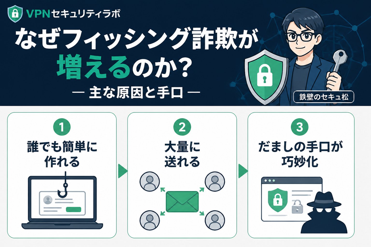 セキュリティ なぜフィッシング詐欺が増えるのか？主な原因と手口
