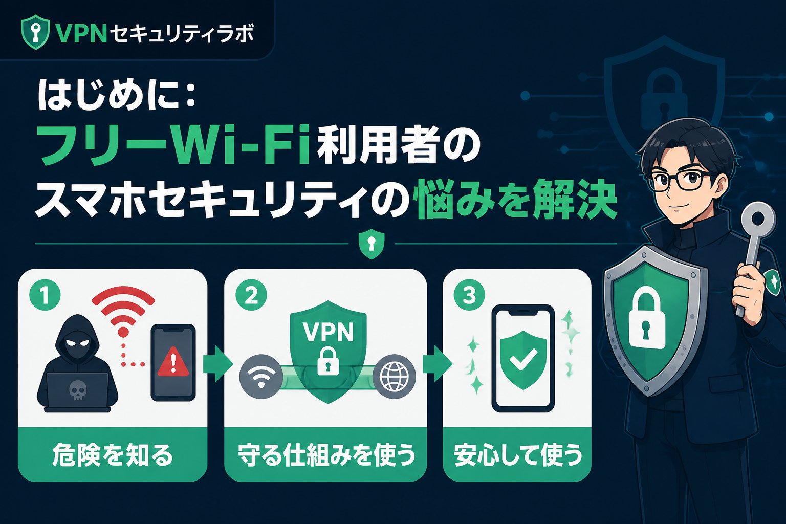 フリーWi-Fi はじめに:フリーWi-Fi利用者のスマホセキュリティの悩みを解決